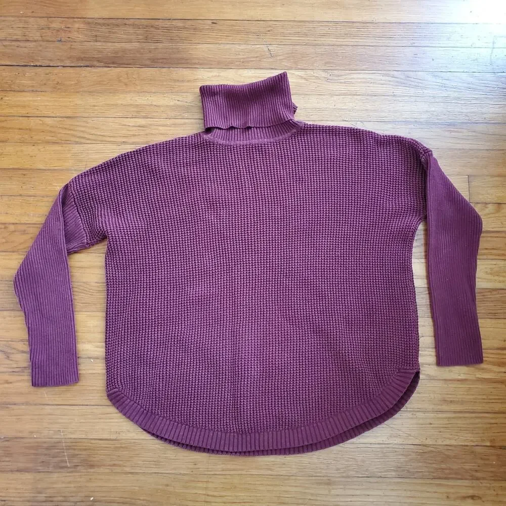 Michael Kors Women's Turtleneck Sweater Burgundy Large L